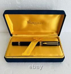 Waterman Le Man 100 Fountain Pen Black 18K Fine Gold Nib, Original Box RARE