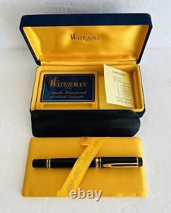 Waterman Le Man 100 Fountain Pen Black 18K Fine Gold Nib, Original Box RARE