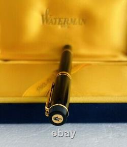 Waterman Le Man 100 Fountain Pen Black 18K Fine Gold Nib, Original Box RARE