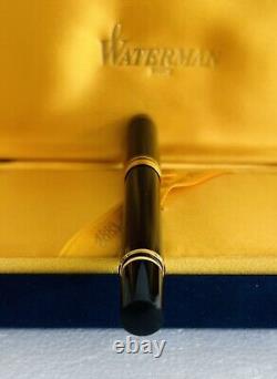 Waterman Le Man 100 Fountain Pen Black 18K Fine Gold Nib, Original Box RARE