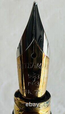 Waterman Le Man 100 Fountain Pen Black 18K Fine Gold Nib, Original Box RARE