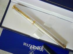 Waterman Preface Fountain Pen Silver & Gold 18Kt Gold Fine Pt New In Box