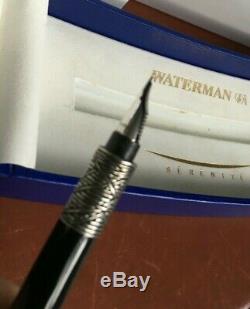 Waterman Serenite Fountain Pen Black 18Kt Gold Medium Pt, Used, with box