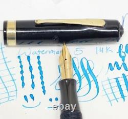 Waterman's 5 14k Vintage Flex nib black celluloid fountain pen