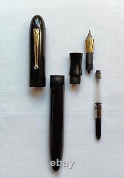 Woodex Mega Ebonite Fountain Pen with 40mm nib unit including Schmidt 3 in 1 use