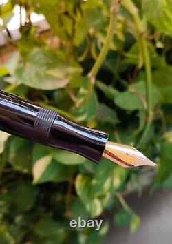 Woodex Mega Ebonite Fountain Pen with 40mm nib unit including Schmidt 3 in 1 use