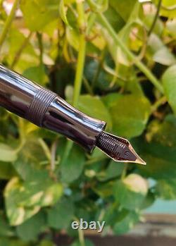 Woodex Mega Ebonite Fountain Pen with 40mm nib unit including Schmidt 3 in 1 use