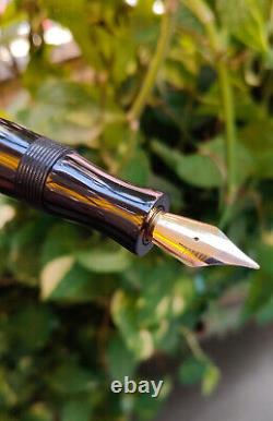 Woodex Mega Ebonite Fountain Pen with 40mm nib unit including Schmidt 3 in 1 use