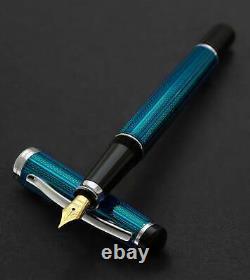 Xezo DIAMOND-CUT Handmade Incognito Fountain Pen, Medium Nib. Platinum Plated