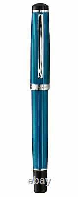 Xezo DIAMOND-CUT Handmade Incognito Fountain Pen, Medium Nib. Platinum Plated