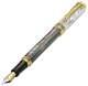 Xezo Handcrafted Maestro Medium Fountain Pen, Black & White Mother Of Pearl. Le