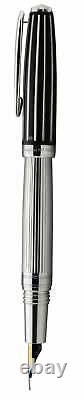 Xezo Handcrafted Solid 925 Sterling Silver Fountain Pen, Fine Nib. LE 250. New
