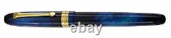 Xezo Handmade Phantom Stardust Blue Fountain Pen, Fine Nib. Gold Plated, LE