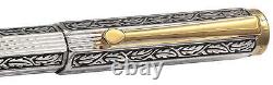 Xezo Legionnaire Silver & Gold Fine Fountain Pen, 18K Gold Plated. Handmade, LE