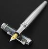 Xezo Maestro 925 Black Mop & Sterling Silver Med Fountain Pen, Platinum Plated