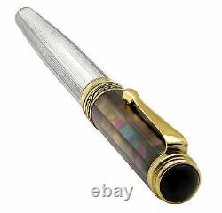 Xezo Maestro 925 Sterling Silver Tahitian Mother of Pearl Fine Fountain Pen