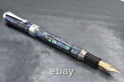 Xezo Maestro Abalone Extra Fine Fountain Pen. 999 Platinum Plated. Handmade, LE