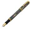 Xezo Maestro Black Mop Fine Fountain Pen, 18k Gold Plated. Handmade, Le