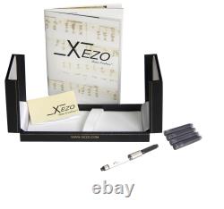 Xezo Maestro Black MOP Fine Fountain Pen, 18K Gold Plated. Handmade, LE