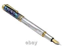 Xezo Maestro Handmade Mother of Pearl, Sea Shell Fine Fountain Pen, 18K Gold