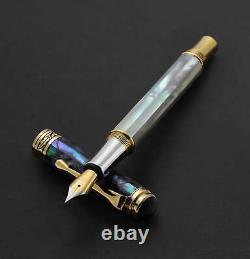 Xezo Maestro Handmade Mother of Pearl, Sea Shell Fine Fountain Pen, 18K Gold