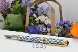 Xezo Maestro Jubilee Abalone/White MOP Fine Fountain Pen, 18K Gold Plated