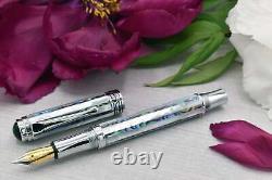 Xezo Maestro Jubilee Abalone/White MOP Fine Fountain Pen, Chrome Plated