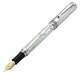 Xezo Maestro Oceanic White Mop Med-fine Fountain Pen, Chrome Plated. Handmade Le