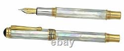 Xezo Maestro White Mother of Pearl Fountain Pen, Medium Point. Limited Edition