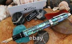 Xezo Medium Platinum Plated Fountain Pen, PAUA Abalone Inlay. RARE VINTAGE, #231