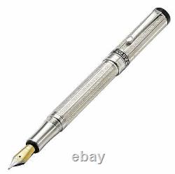 Xezo Tribune 925 Sterling Silver Fountain Pen, Medium Point. 999 Platinum Pl