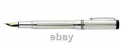 Xezo Tribune 925 Sterling Silver Fountain Pen, Medium Point. 999 Platinum Pl