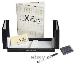 Xezo Tribune 925 Sterling Silver Med Fountain Pen, Platinum Plated. Handmade, LE