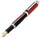 Xezo Visionary Fine Fountain Pen, Red & Black Enamel. Chrome Plated. Handmade