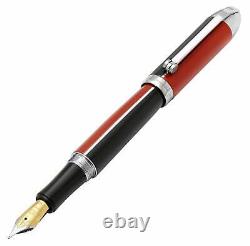 Xezo Visionary Red & Black Enamel Handcrafted Fountain Pen, Medium Nib. LE 500