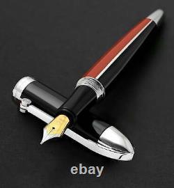 Xezo Visionary Red & Black Enamel Handcrafted Fountain Pen, Medium Nib. LE 500