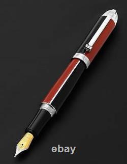 Xezo Visionary Red & Black Enamel Handcrafted Fountain Pen, Medium Nib. LE 500