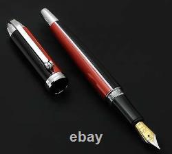 Xezo Visionary Red & Black Enamel Handcrafted Fountain Pen, Medium Nib. LE 500