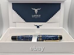 2022 LeBOEUF PILGRIM SERIES FOUNTAIN PEN en perle de cobalt marine (d'occasion) avec boîte