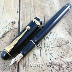 C'est Bien! Pilot Custom74 Funtain Pen Vinage Black Gold 14k-585 Nib F Japon