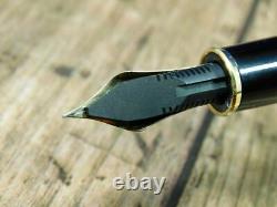 C'est Bien! Platinum Century #3776 Black Funtain Pen Vintage 14k Nib F Japon