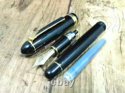 C'est Bien! Platinum Century #3776 Black Funtain Pen Vintage 14k Nib F Japon