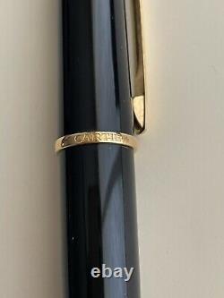 Cartier Diabolo Noir Composite Gold Trims Stylo De Fontaine