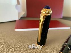 Cartier Roadster Fountain Pen Gold Nib En Résine Noire Avec Bordure En Plaqué Or