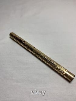 Éclipse Antique 14k Stylo De Fontaine Rempli D'or 14k