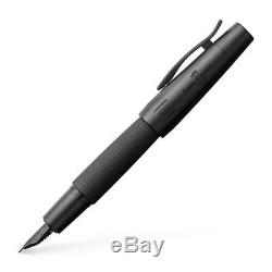 Faber-castell E-motion Fountain Pen Fine Point Noir Pur 148621 Nouveau Dans La Boîte