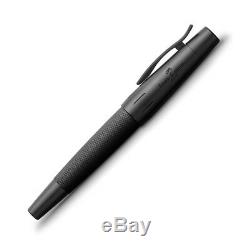 Faber-castell E-motion Fountain Pen Fine Point Noir Pur 148621 Nouveau Dans La Boîte