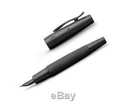 Faber-castell E-motion Fountain Pen Fine Point Noir Pur 148621 Nouveau Dans La Boîte