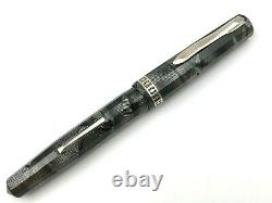Fine Art Déco C1937 Eversharp Doric Black Silver Shell Hatch Fountain Pen 14k