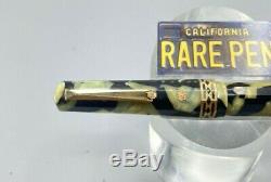Grail Wahl Eversharp Dorique Pearl & Black Fountain Pen # 7 Nib Réglable Mint